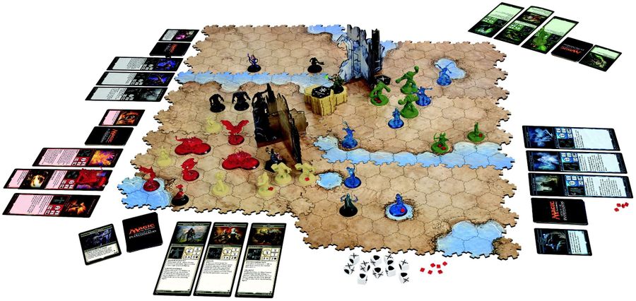 Magic: The Gathering – Arena of the Planeswalkers, Wizards of the Coast, 2015 — components on display (image provided by the publisher)