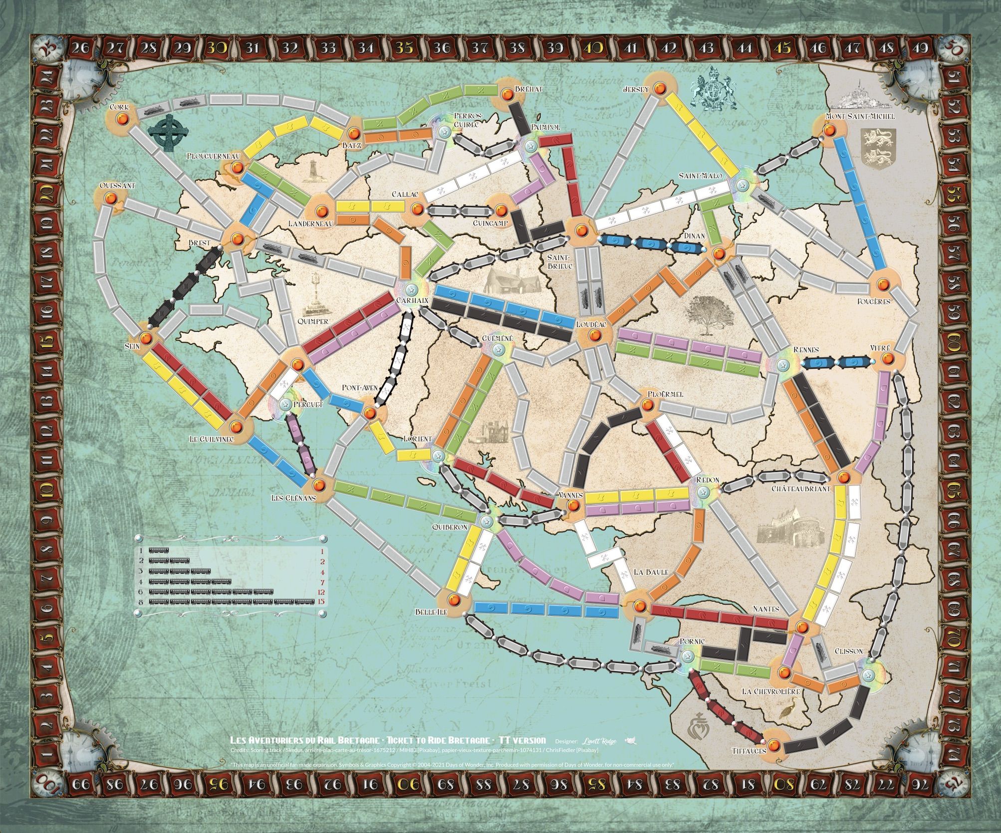Bretagne TT Version (fan expansion for Ticket to Ride)