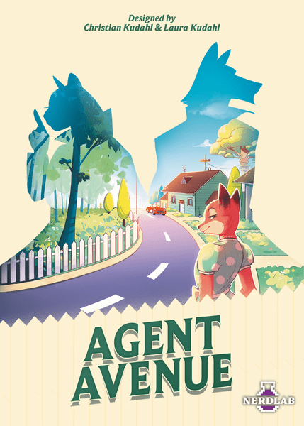 Agent Avenue, Nerdlab Games, 2024 — front cover (image provided by the publisher)