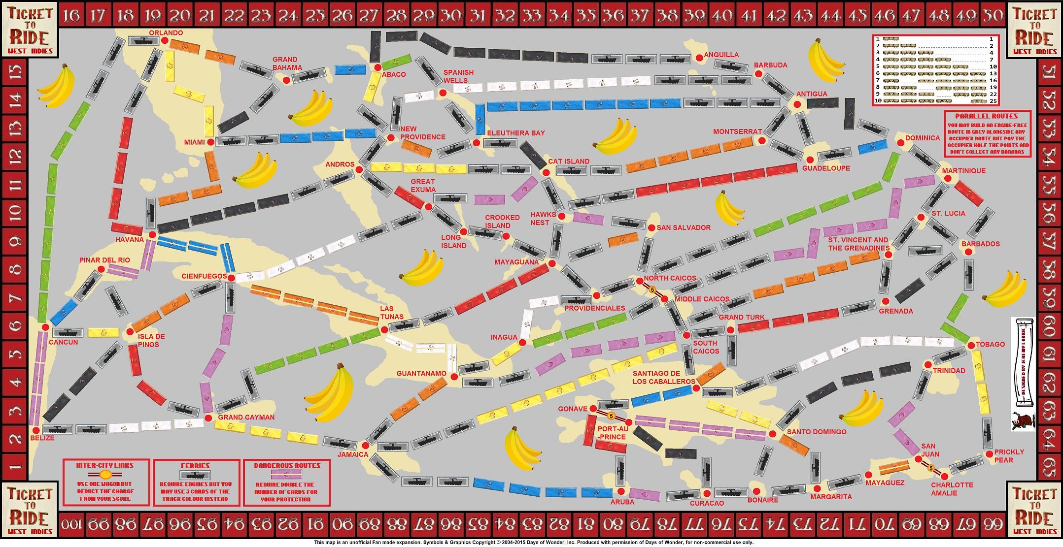 West Indies (fan expansion for Ticket to Ride)