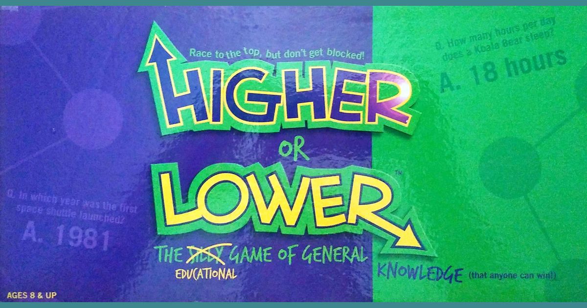 Higher or Lower Board Game BoardGameGeek