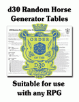 RPG Item: FGM037b: d30 Random Horse Generator Tables