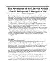 Issue: The Newsletter of the Lincoln Middle School Dungeons & Dragons Club (Issue 4 - Nov 2009)