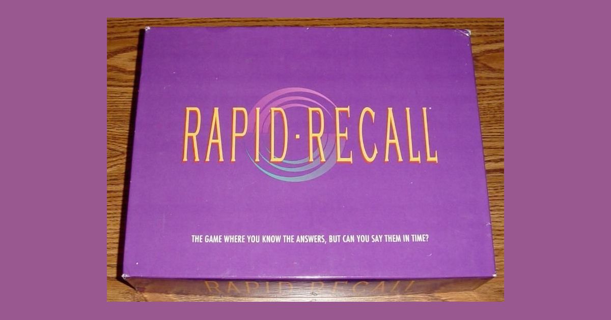 Rapid Recall Board Game BoardGameGeek