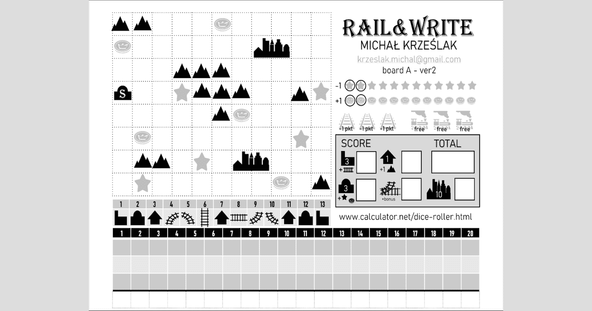 Print and Play Rail & Write Juegos Roll & Write BoardGameGeek