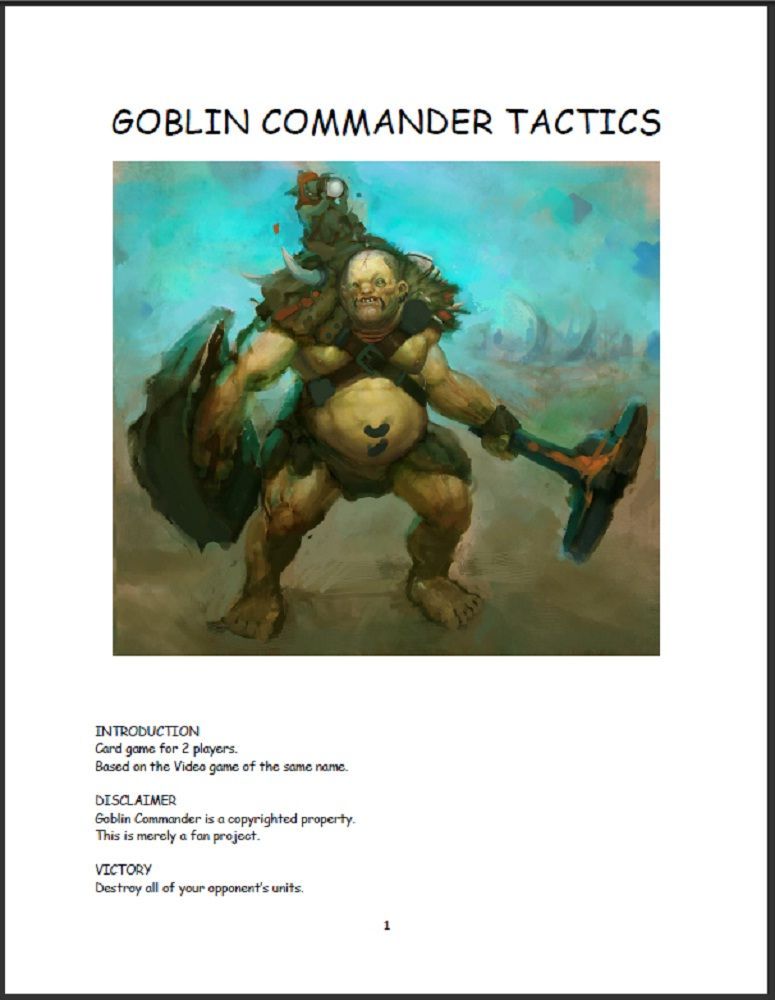 Goblin Commander Tactics