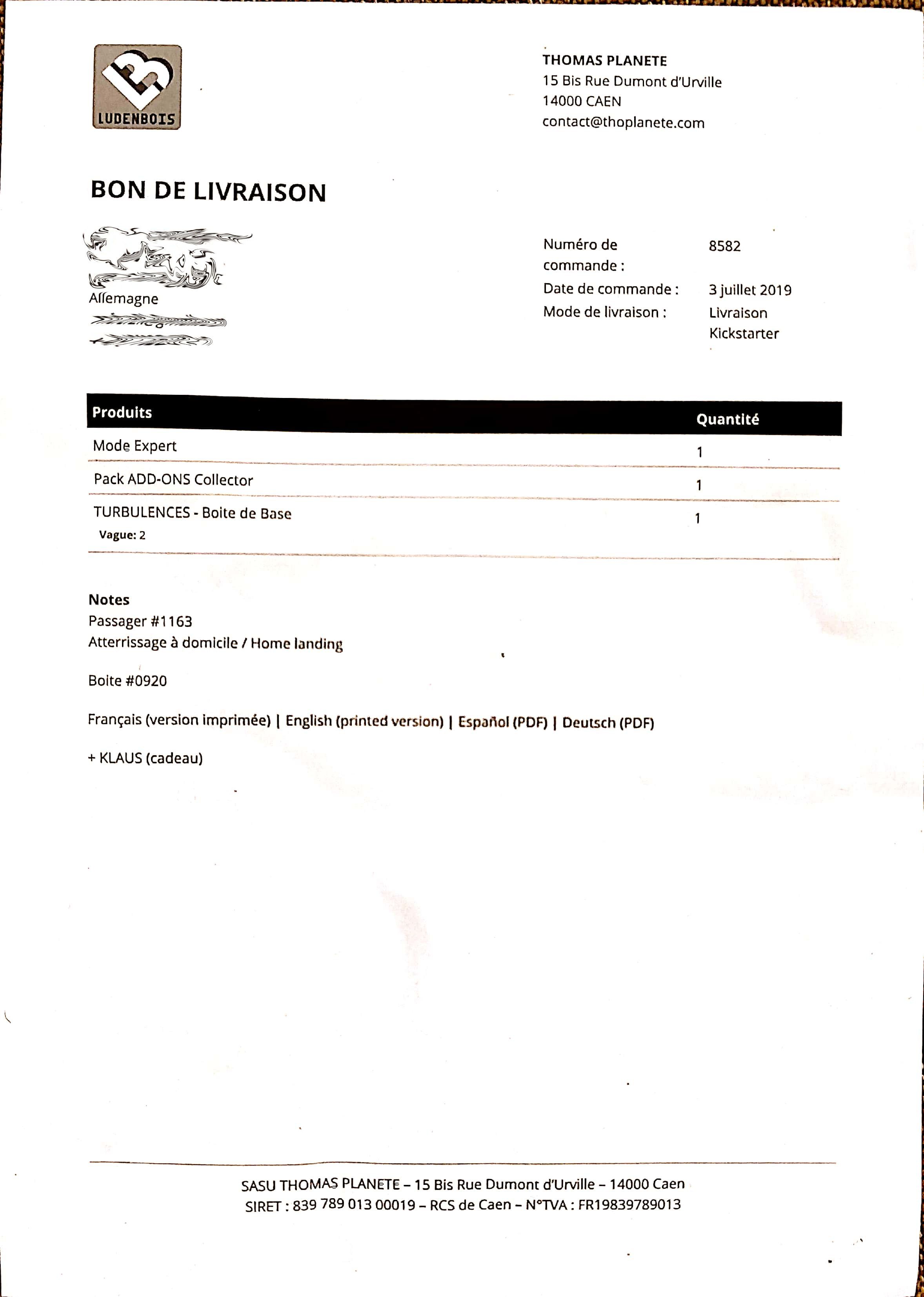 Livraison In English From French