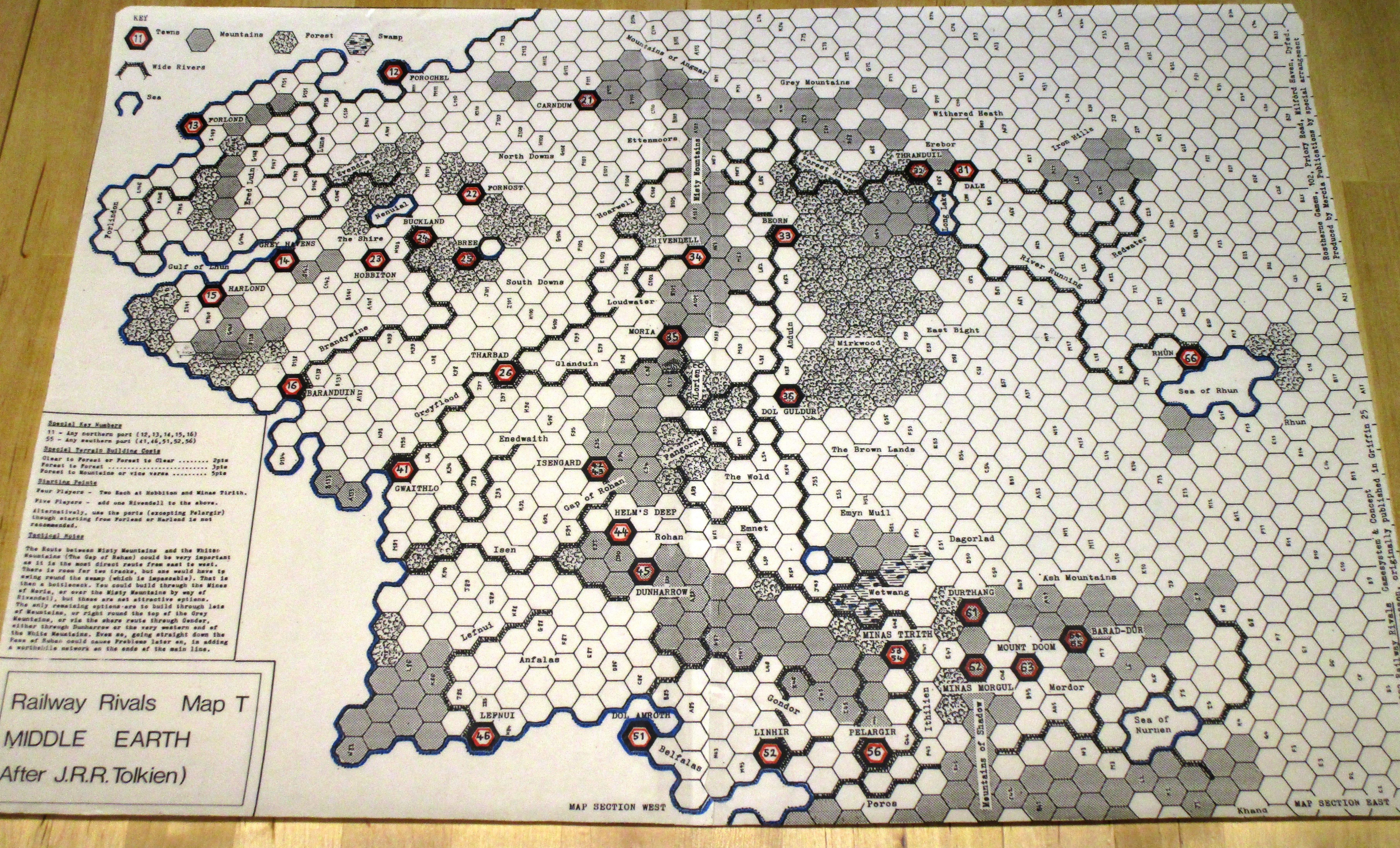 Railway Rivals Map T: Middle Earth
