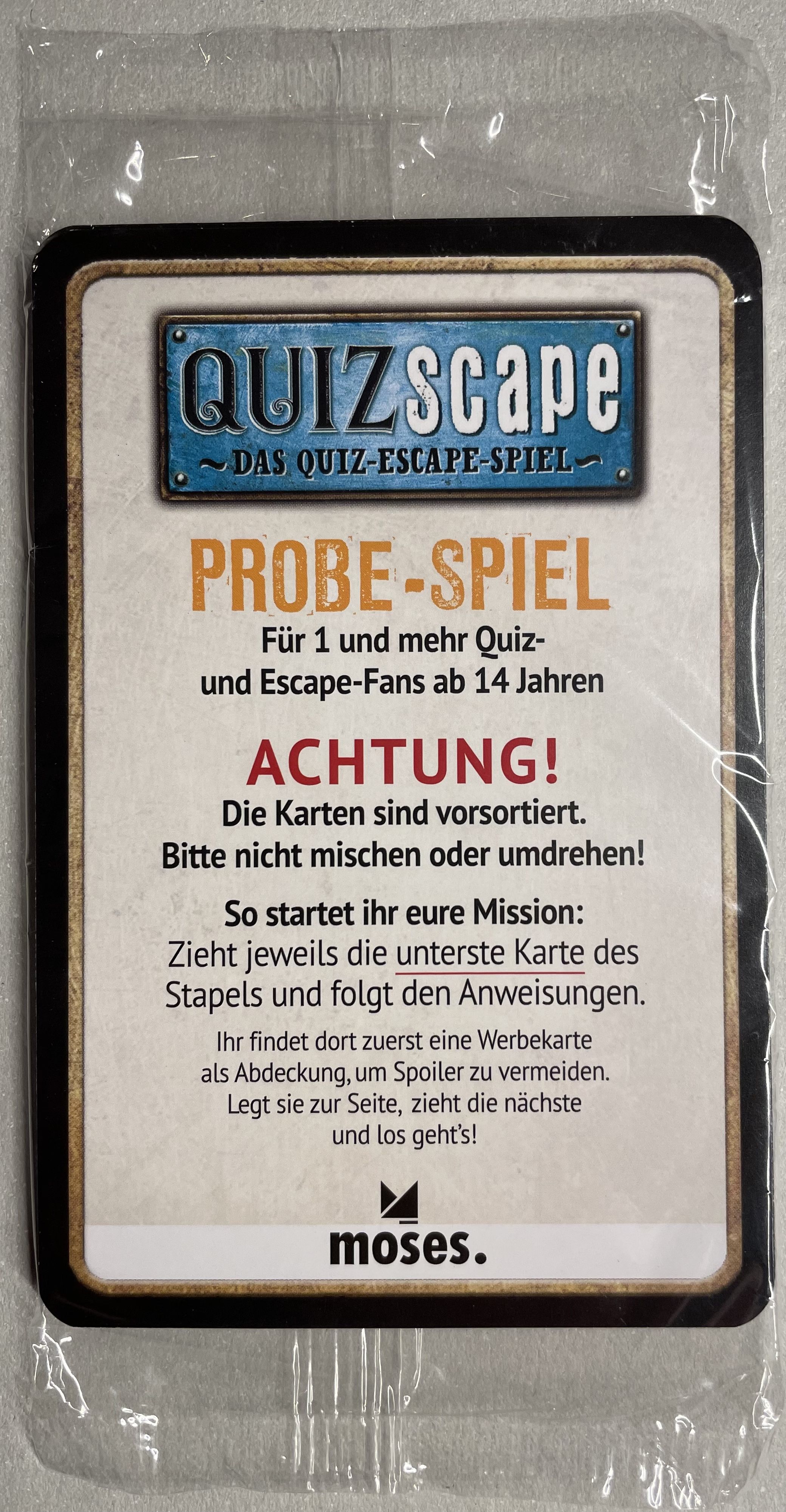 QUIZscape: Probe-Spiel