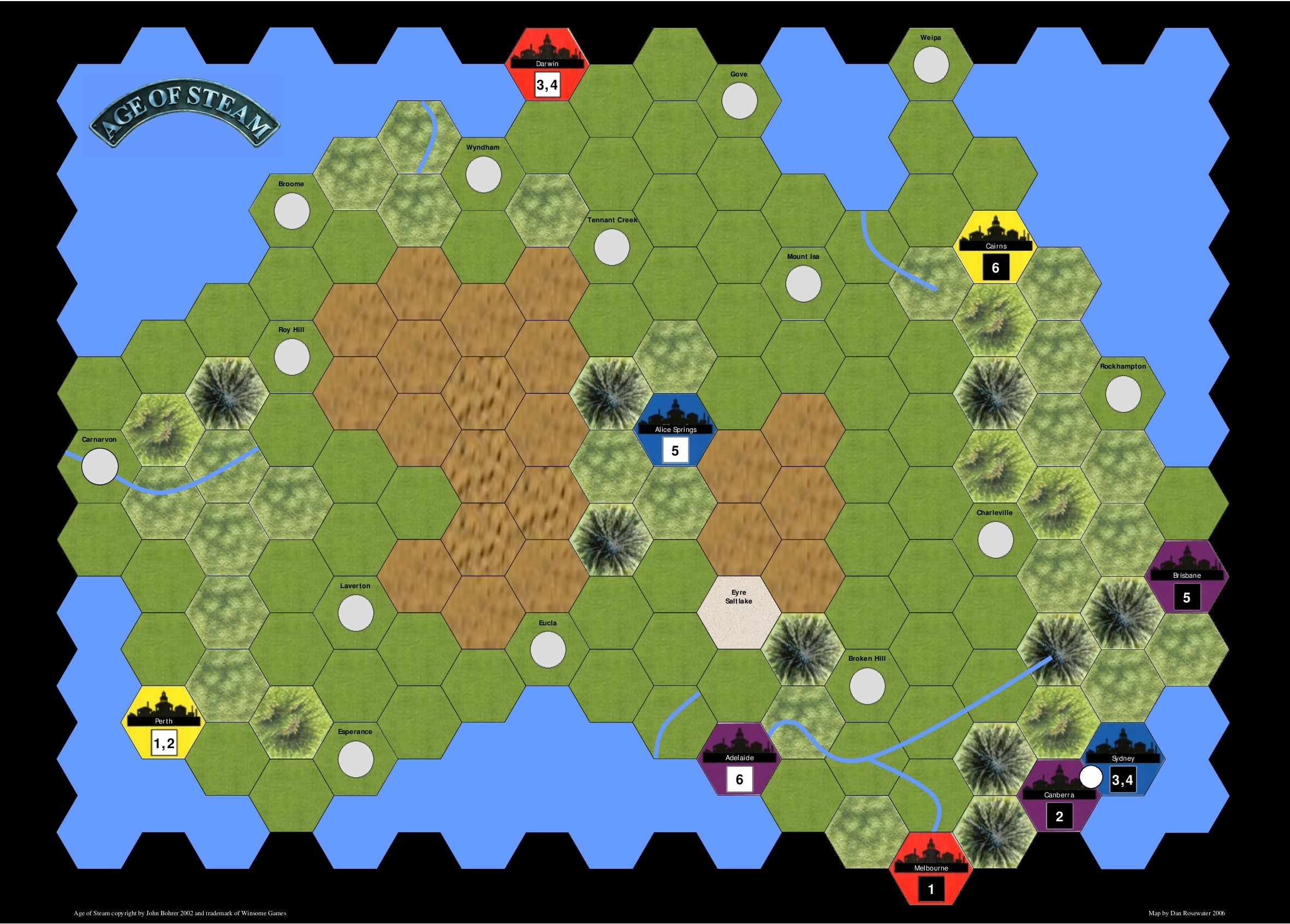 Australia (fan expansion for Age of Steam) box art