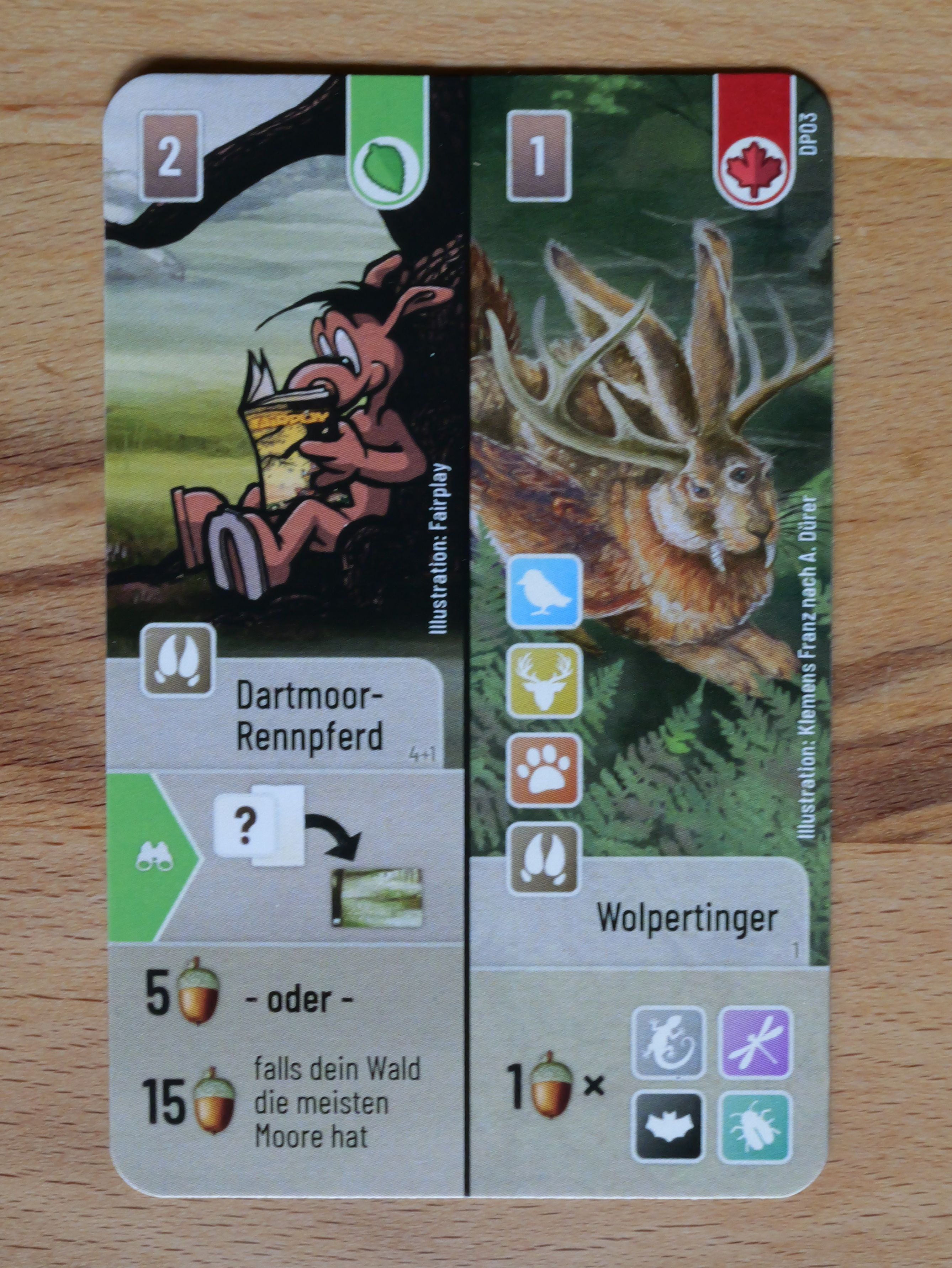 Forest Shuffle: Dartmoor – Dartmoor Rennpferd / Wolpertinger Promo Card