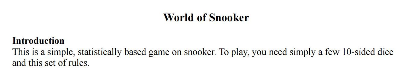 World of Snooker