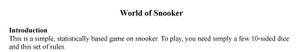 World of Snooker