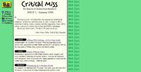 Issue: Critical Miss (Issue 1 - Autumn 1998)