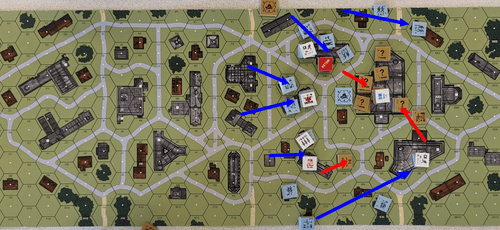 ASL 126 "Commando Schenke"  End Turn 3.  GW (German) vs SL (Soviet).  Played 2023-02-11.