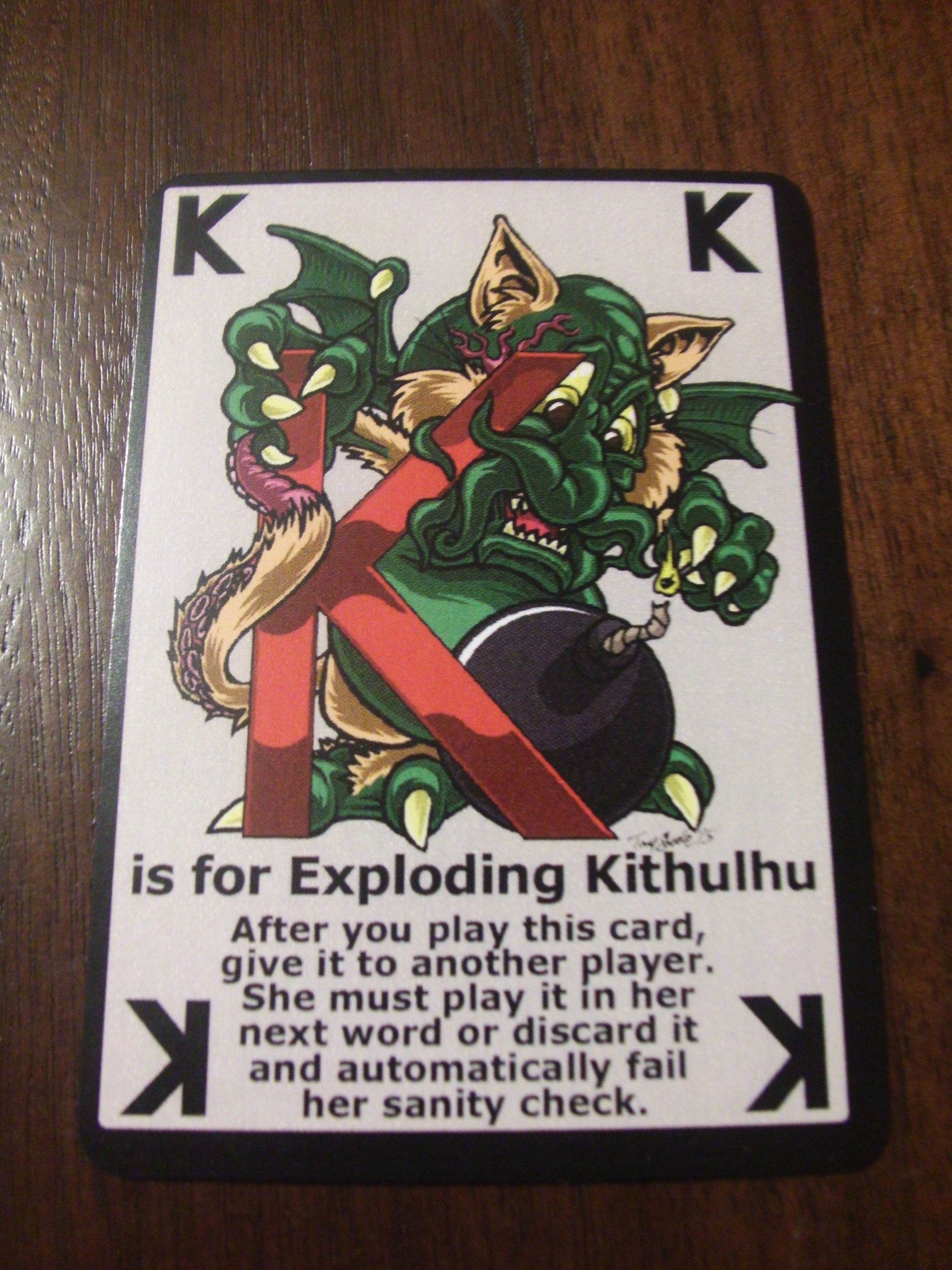 Unspeakable Words: "K is for Exploding Kithulhu" Promo Card