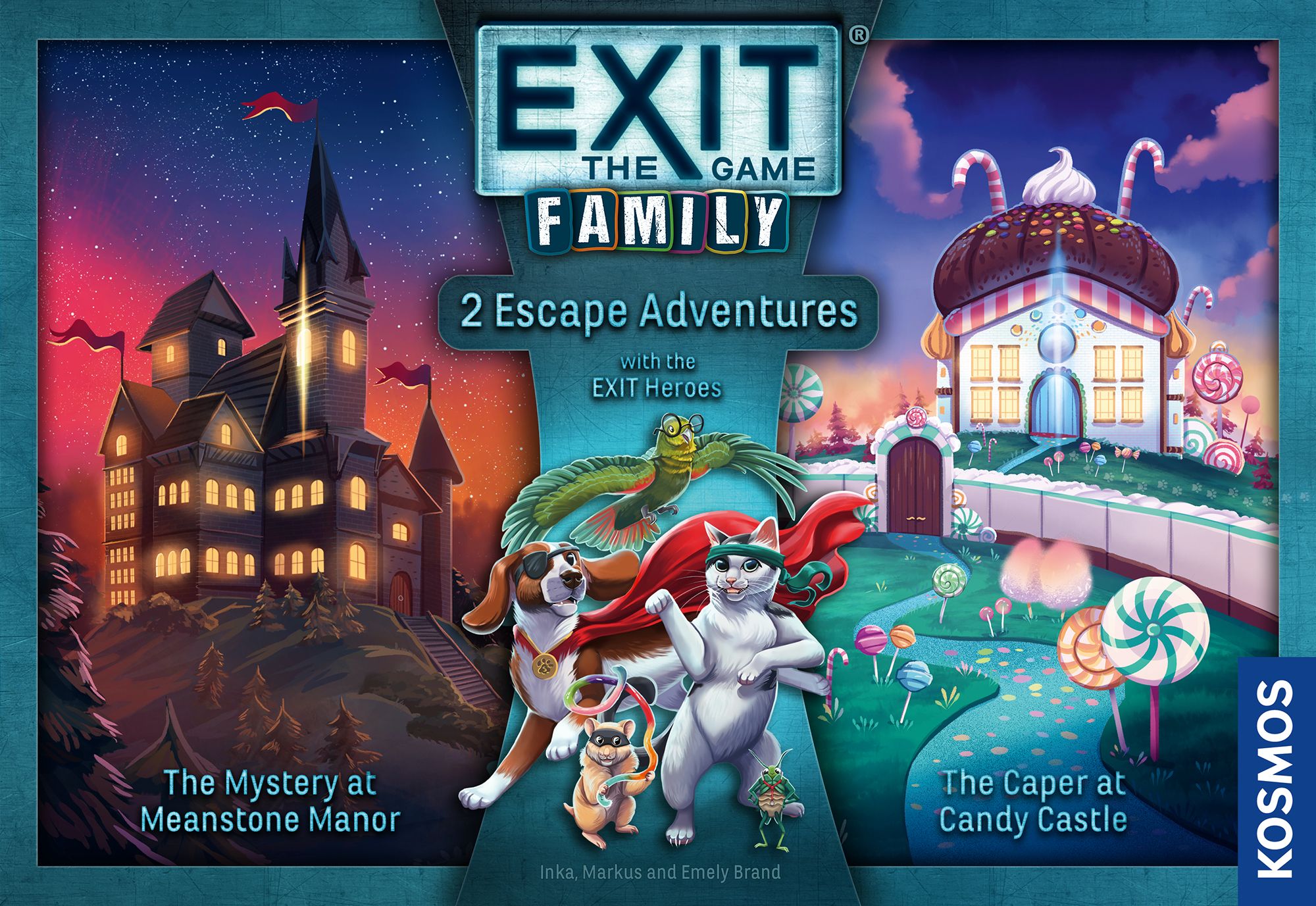 Boîte du jeu EXIT: The Game – Family: The Mystery at Meanstone Manor/The Caper at Candy Castle