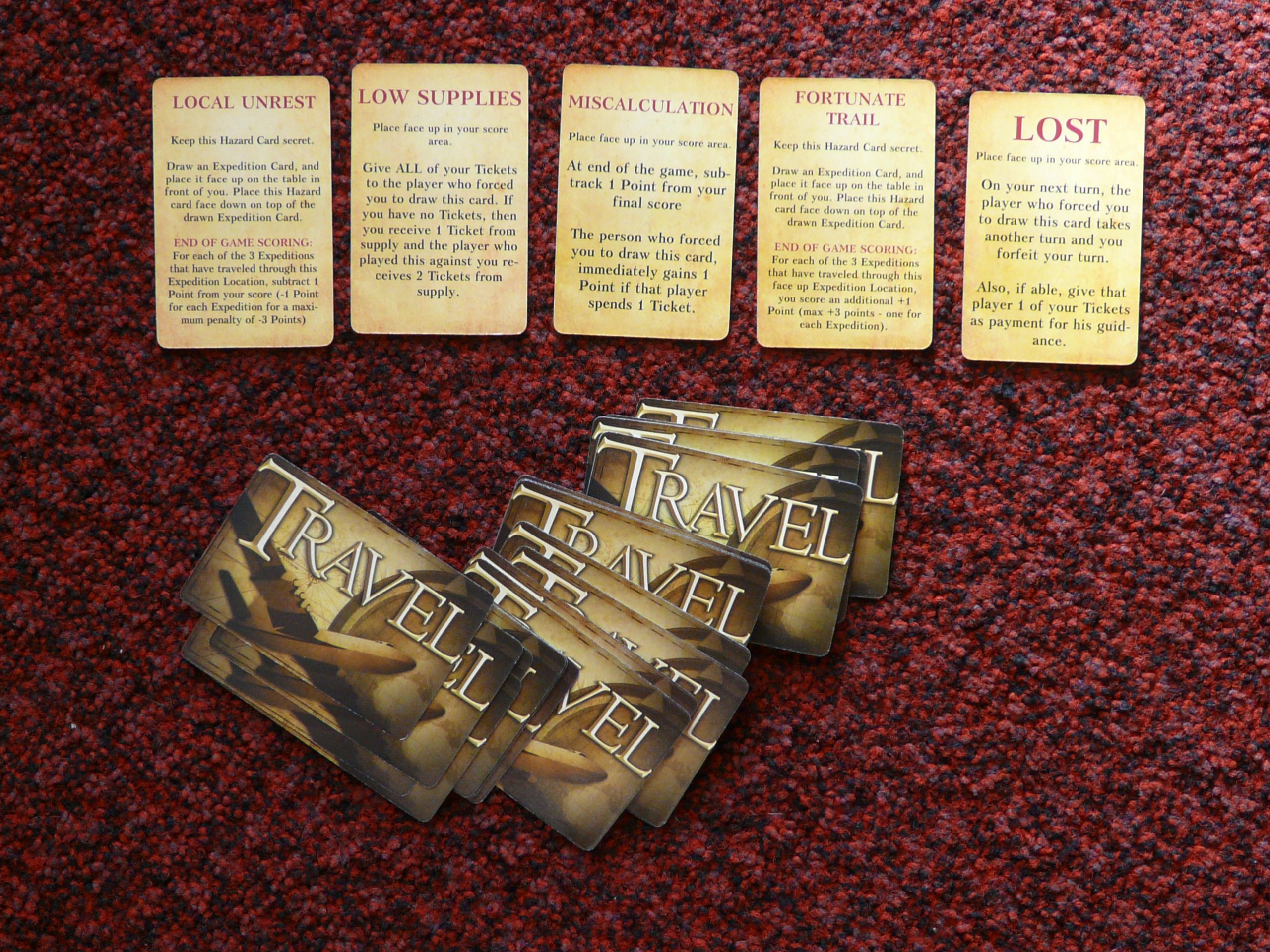 Expedition: Famous Explorers – Travel Tickets and Hazard Cards