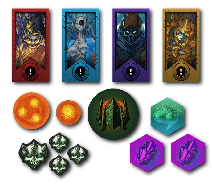 Top: Hero Tokens, Bottom: Various Game Tokens