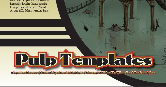 Pulp Templates RPG Item RPGGeek