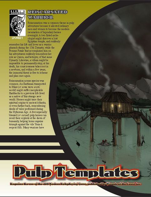 Pulp Templates RPG Item RPGGeek
