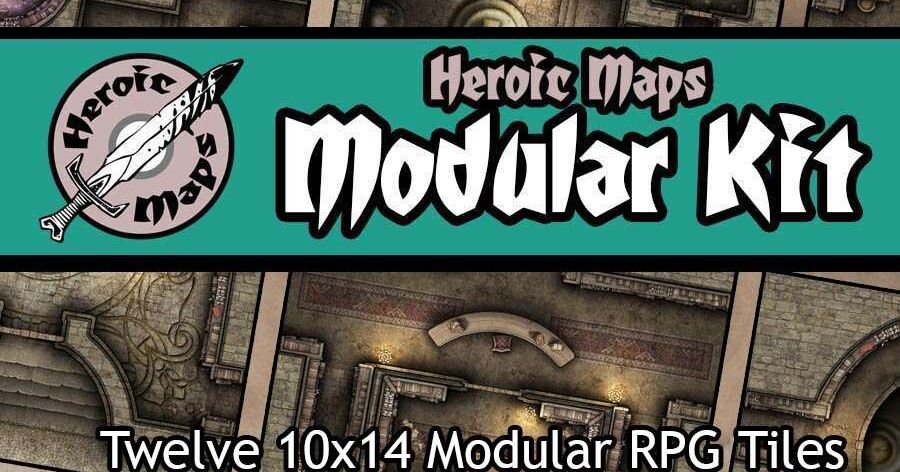 Heroic Maps Modular Kit: The Great Library Rooms | RPG Item | RPGGeek