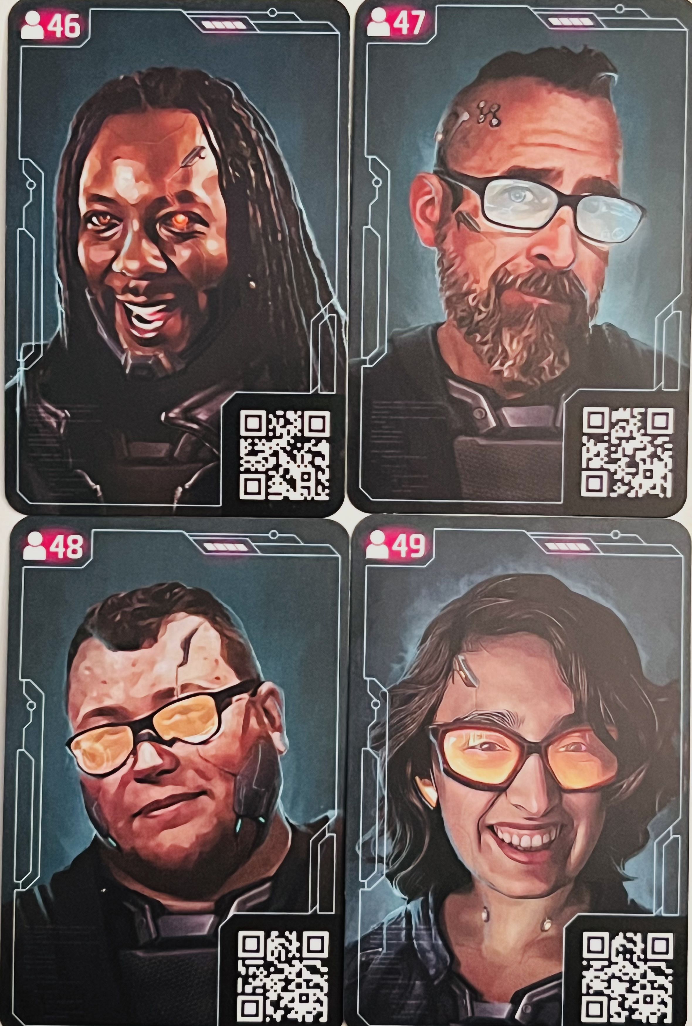 Chronicles of Crime: 2400 – Man vs. Meeple 2022 Promo Cards