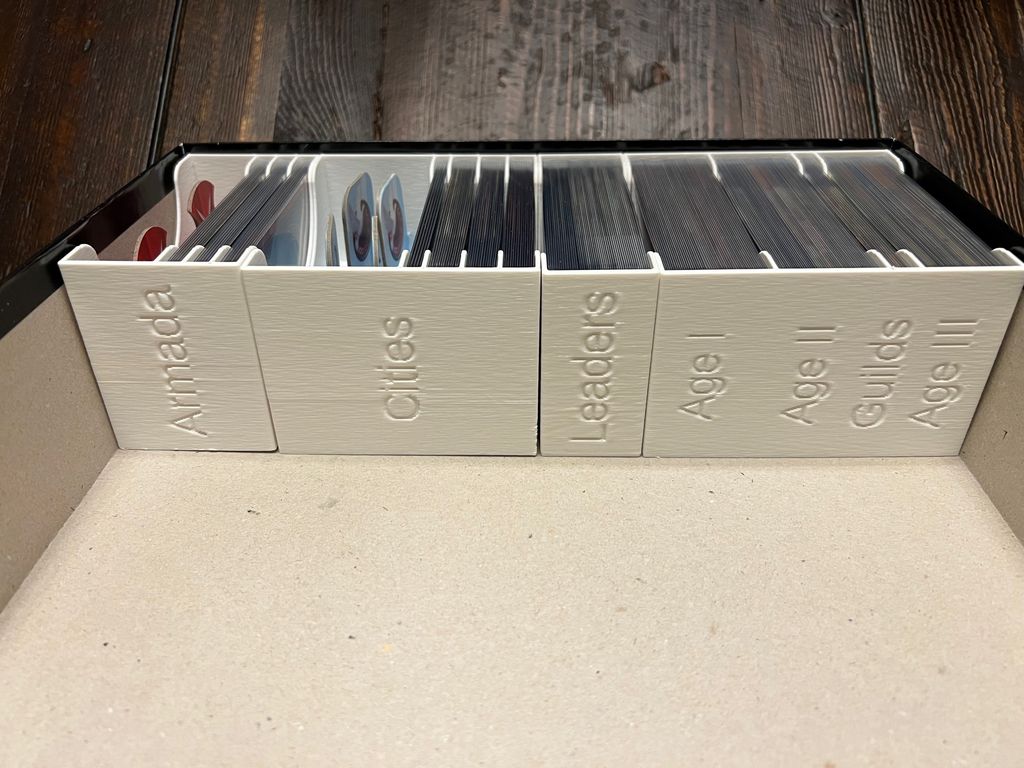 3D Printed Insert Organizer for 7 Wonders 2d ed. with Leaders