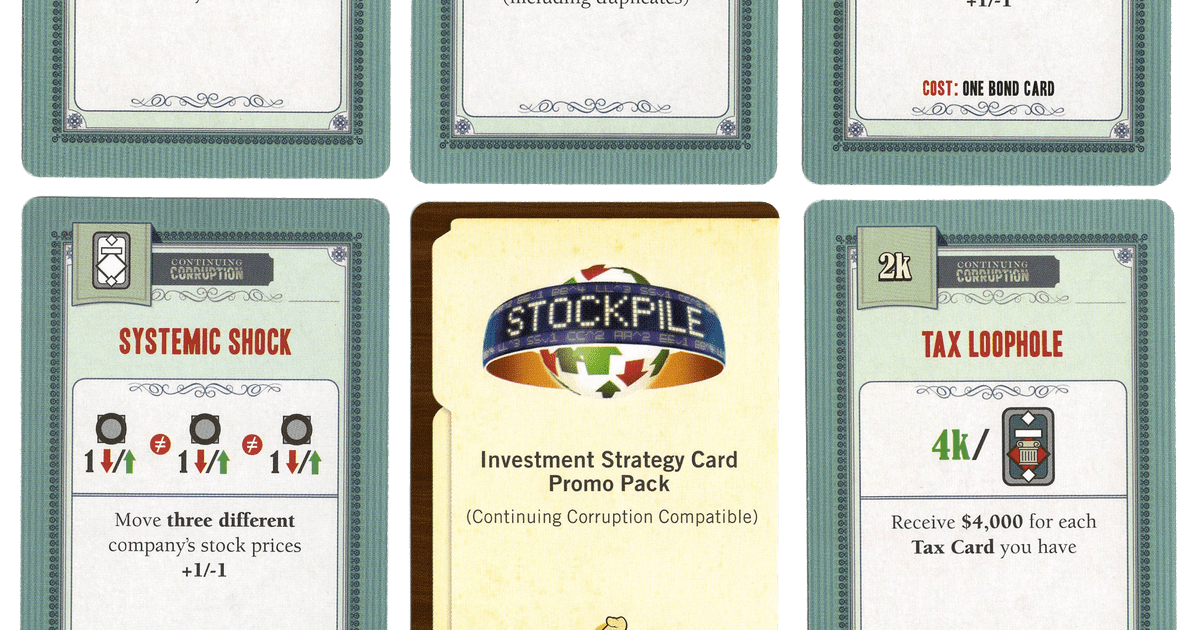 Stockpile: Investment Strategy Card Promo Pack | Board Game | BoardGameGeek
