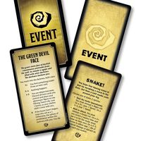 Betrayal at House on the Hill and Baldur's Gate Promo Cards: Green Devil Face & Snake