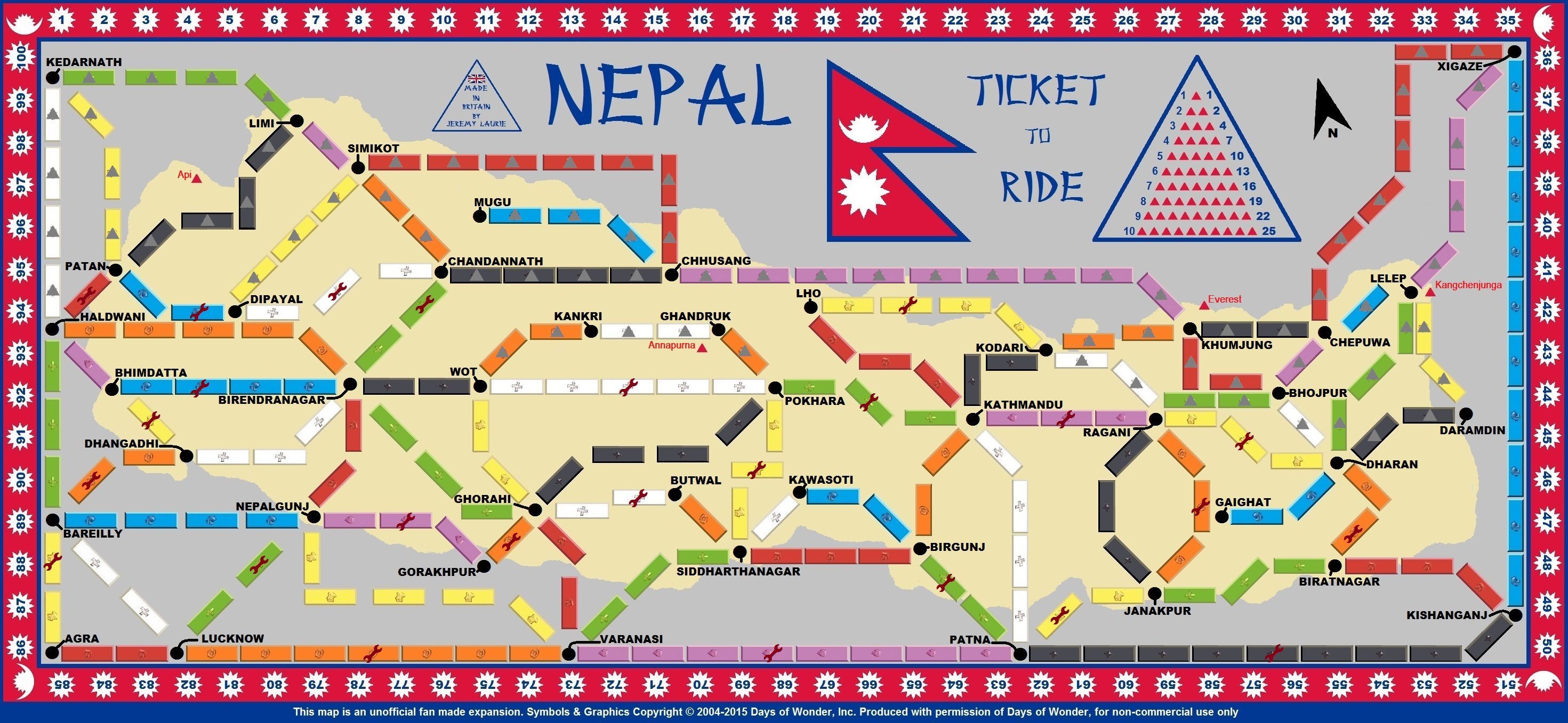 Nepal (fan expansion of Ticket to Ride)