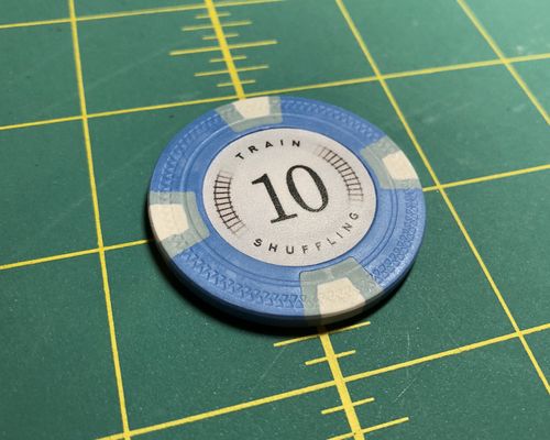Train Shuffling poker chip label design journal | BoardGameGeek