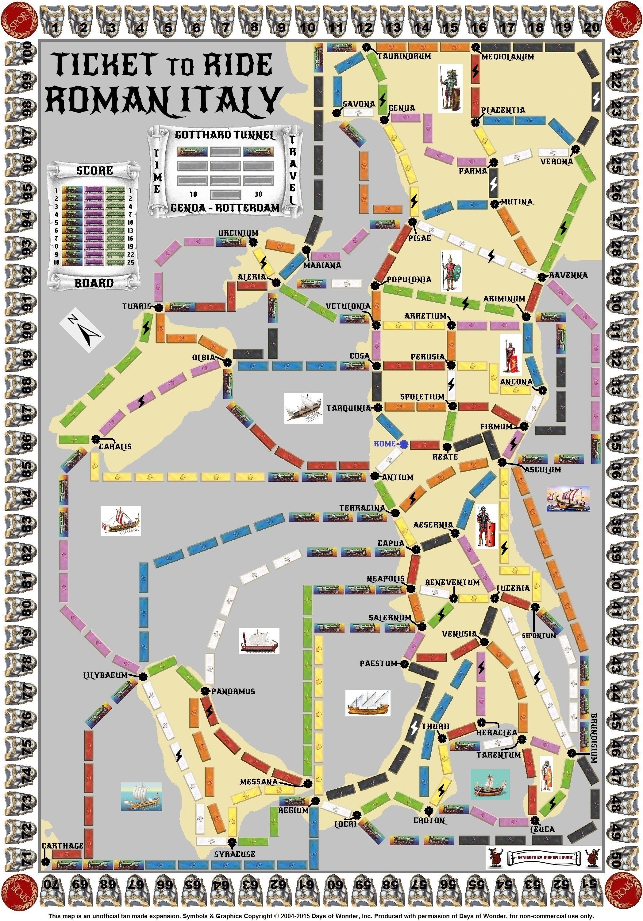 Roman Italy (fan expansion for Ticket to Ride)