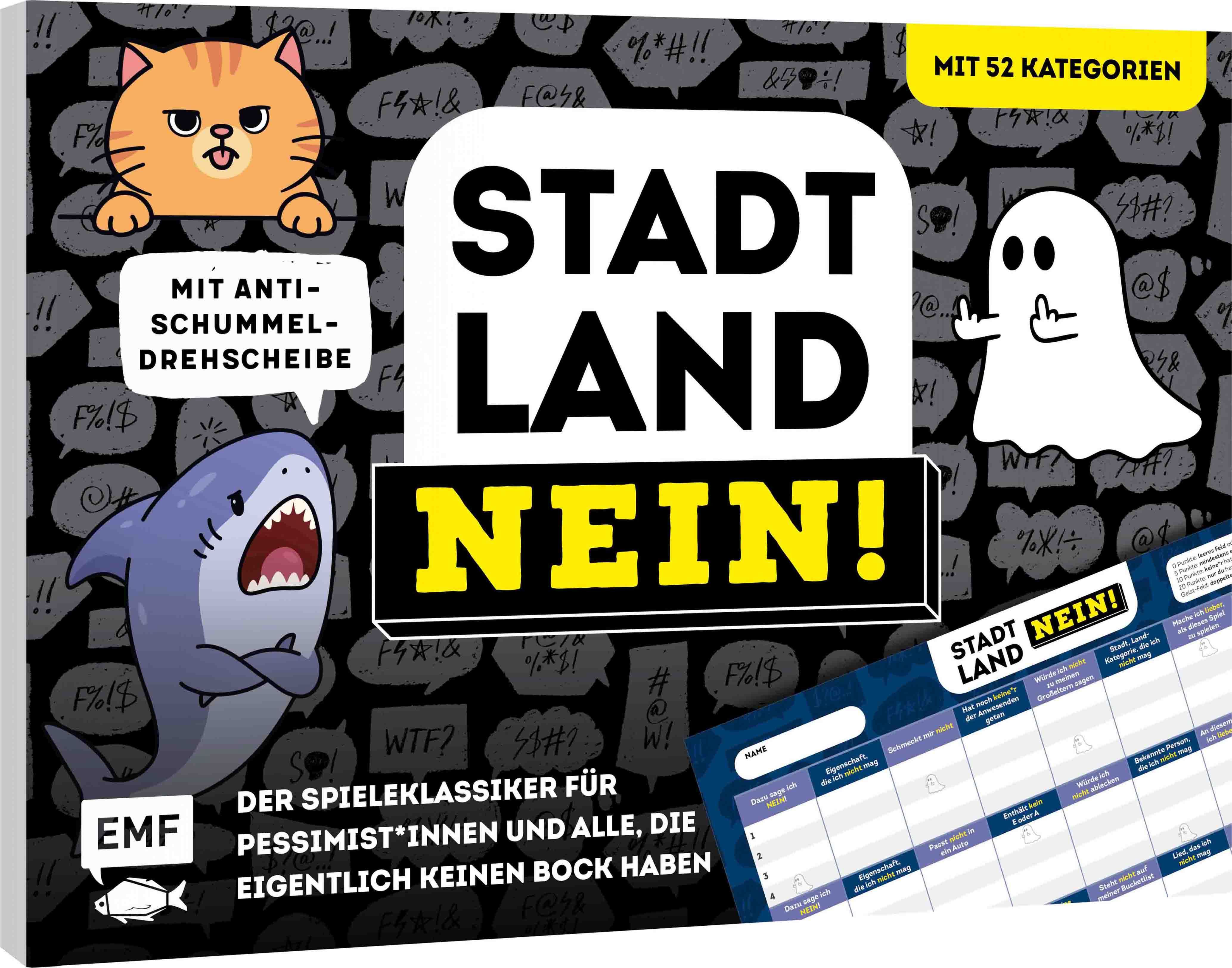 Cover art for Stadt, Land, NEIN!: Der Spieleklassiker für Pessimist*innen und alle, die eigentlich keinen Bock haben