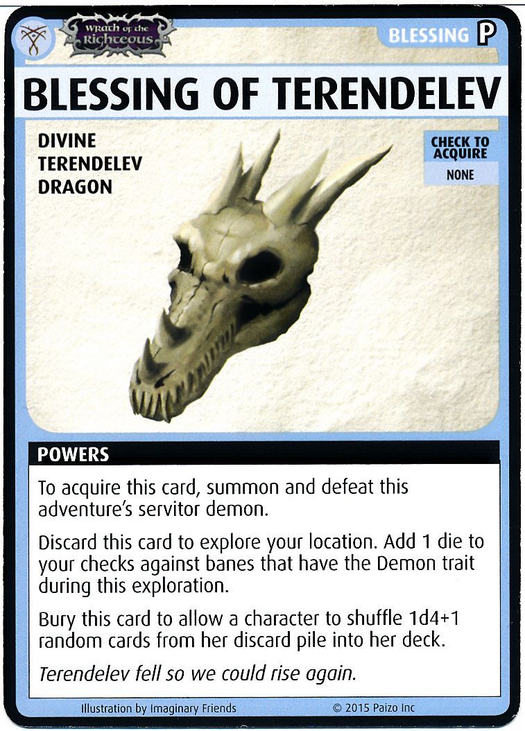 Pathfinder Adventure Card Game: Wrath of the Righteous – "Blessing of Terendelev" Promo Card