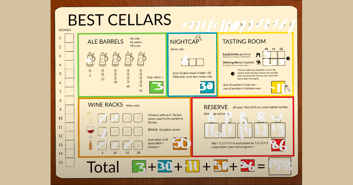 Print and Play: Best Cellars | Juegos Roll & Write | BoardGameGeek
