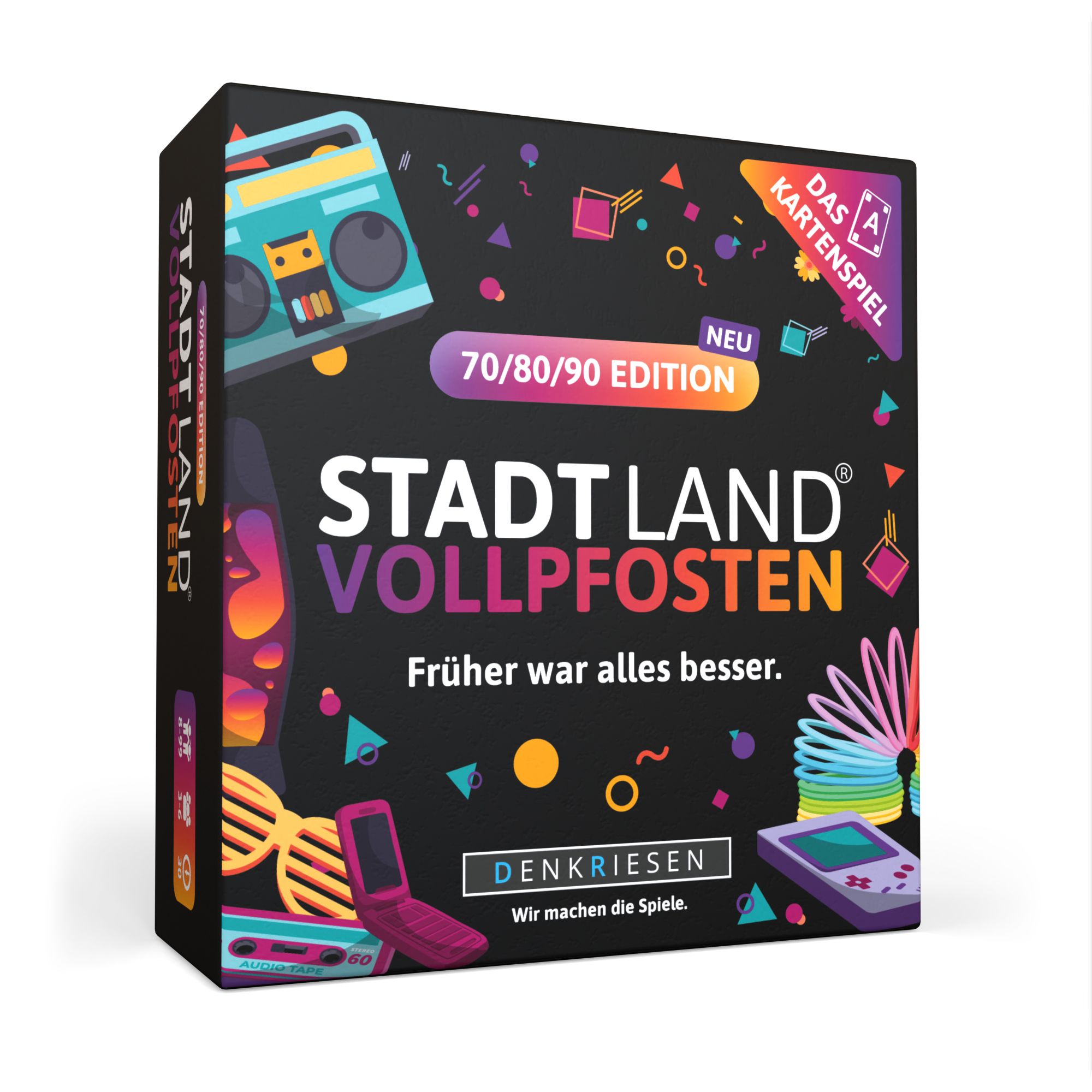 Cover art for Stadt Land Vollpfosten: Das Kartenspiel – 70/80/90 Edition