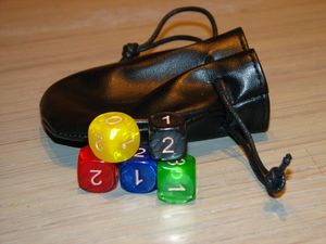 Cyclades: Leather Dice Bag and 6 Dice
