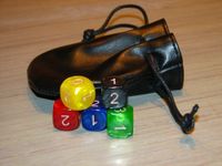 Board Game Accessory: Cyclades: Leather Dice Bag and 6 Dice