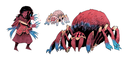 Illustration of the spider from Vast: The Mysterious Manor board game