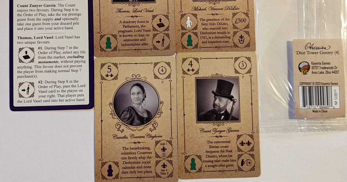 Obsession Dice Tower Promo Guests Board Game BoardGameGeek