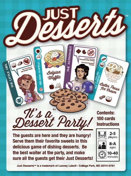 Just Desserts, Looney Labs, 2015 — back cover (image provided by the publisher)