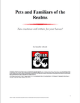 RPG Item: Pets and Familiars of the Realms