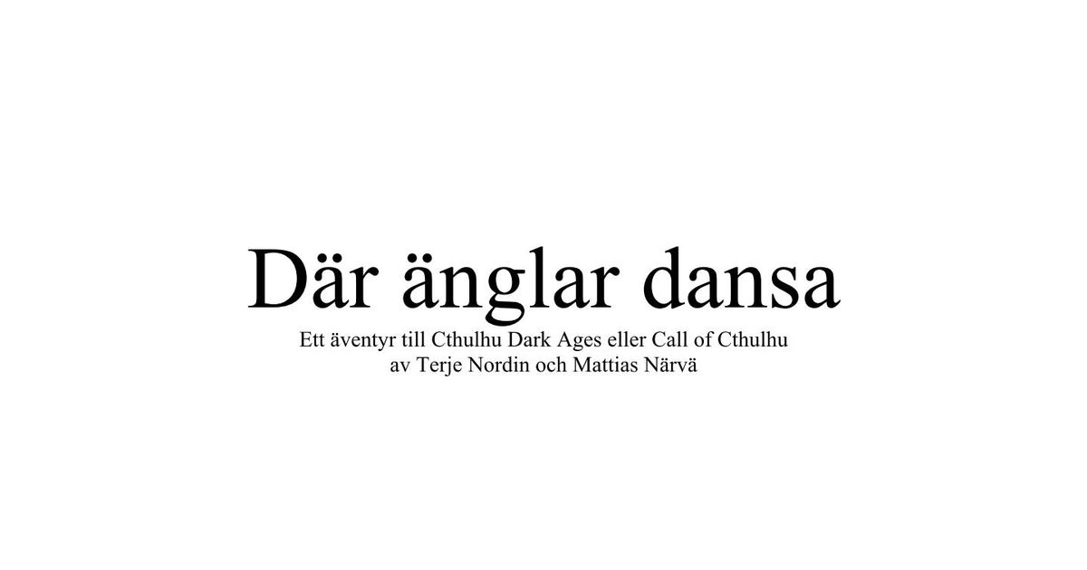 Där änglar dansa | RPG Item | BoardGameGeek Där änglar dansa