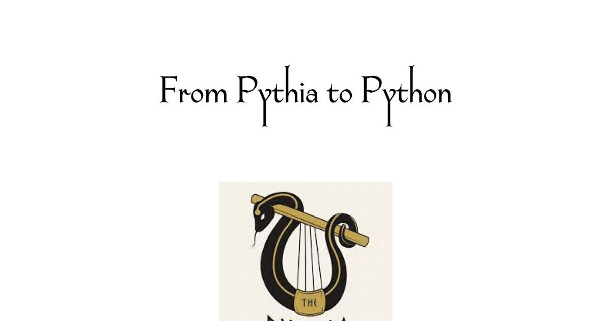 From Pythia to Python | RPG Item | RPGGeek