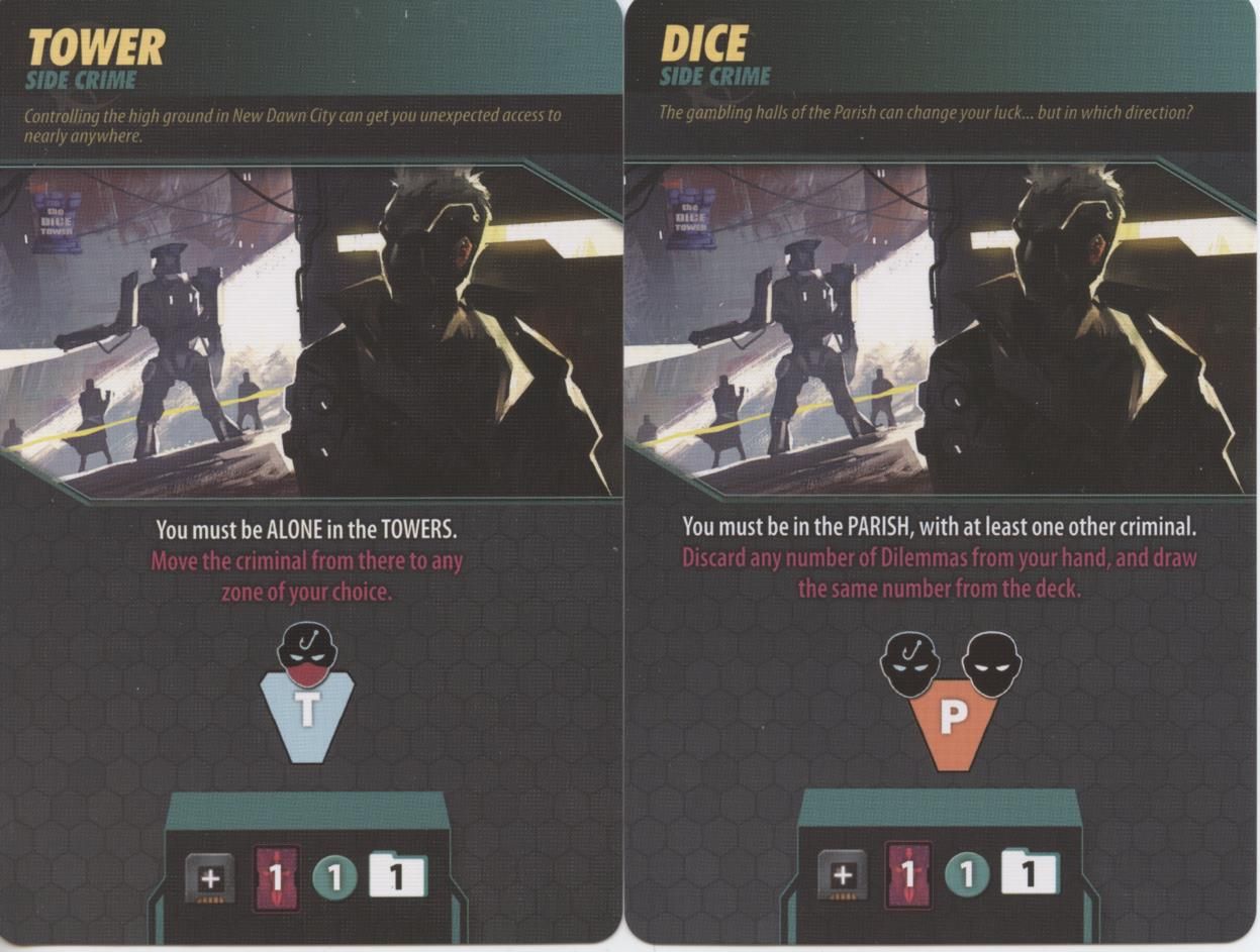 In Too Deep: Dice Tower Side Crime Promo Cards