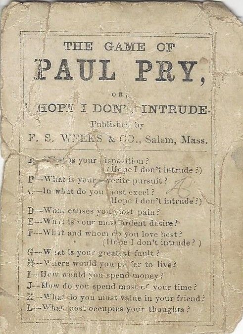 The Game of Paul Pry