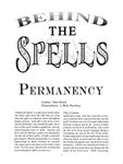 RPG Item: Behind the Spells: Permanency