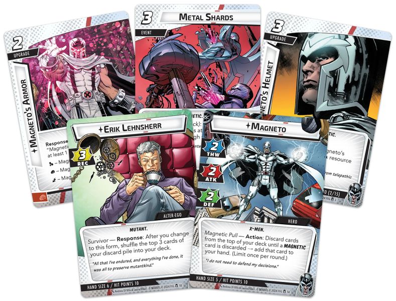 Marvel Champions: The Card Game – Magneto Hero Pack, Fantasy Flight Games, 2024 — sample cards