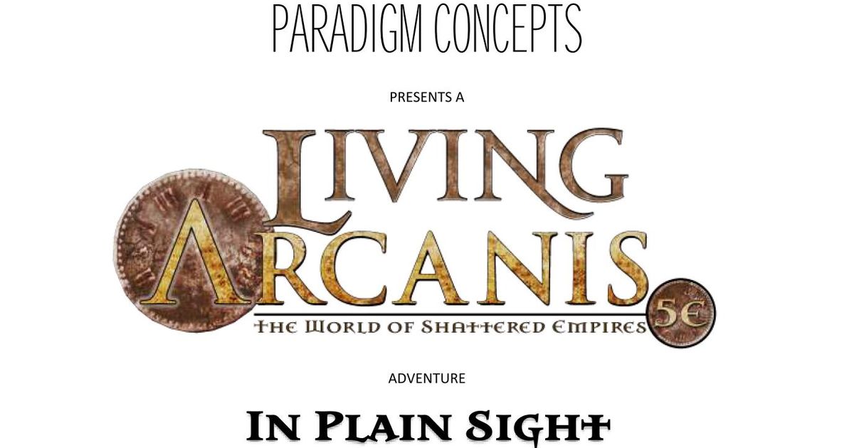Living Arcanis 5E Intro 16 In Plain Sight RPG Item RPGGeek